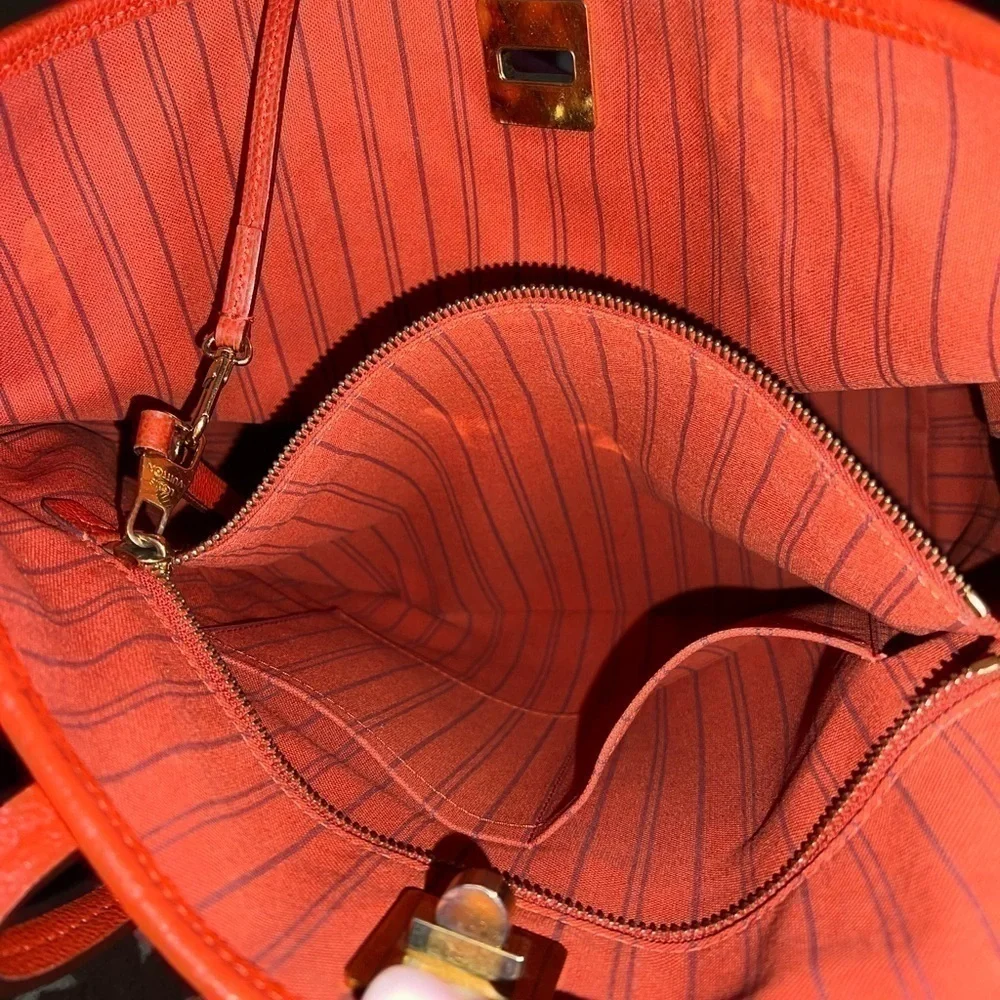 LOUIS VUITTON EMPREINTE LEATHER RED CITADINE PM TOTE BAG - Picture 6 of 14